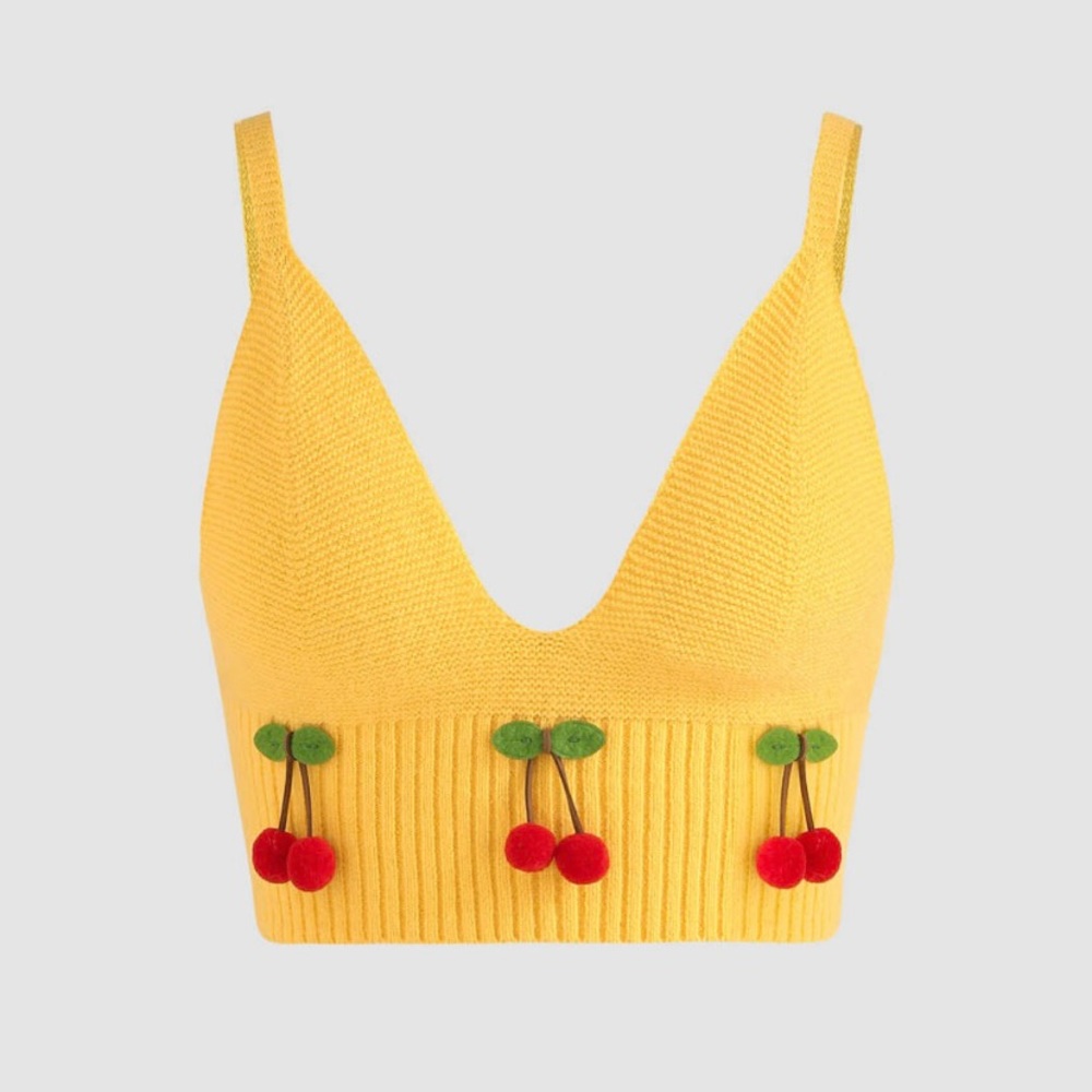 Cider - Cherry Knit Rib Tank Top